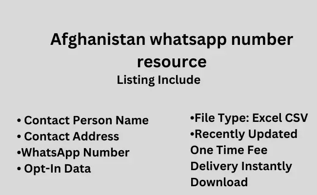 Afghanistan whatsapp number resource