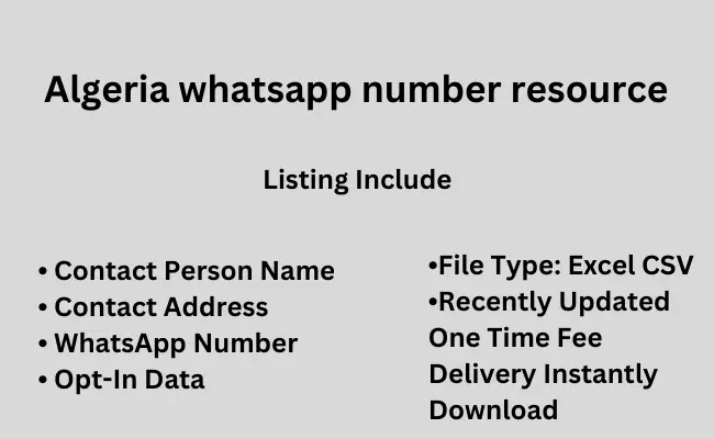 Algeria whatsapp number resource