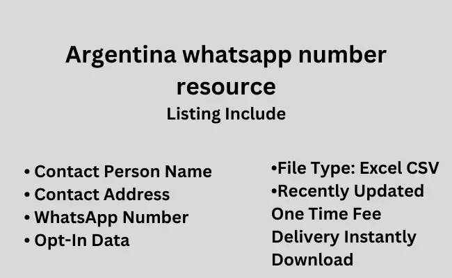 Argentina whatsapp number resource