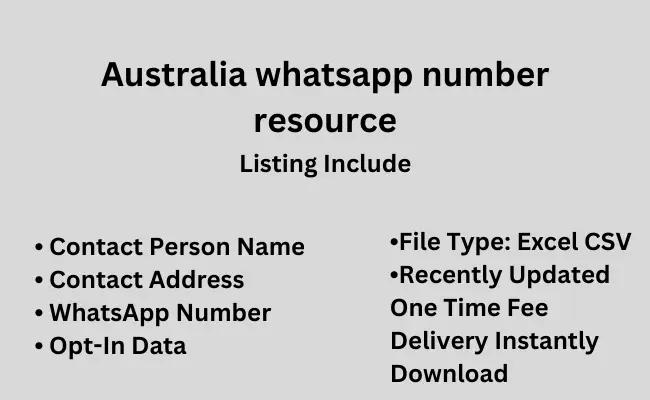 Australia whatsapp number resource