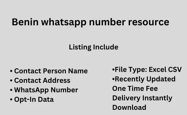 Benin whatsapp number resource