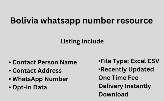 Bolivia whatsapp number resource