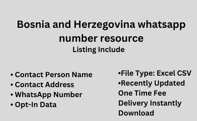 Bosnia And Herzegovina whatsapp number resource