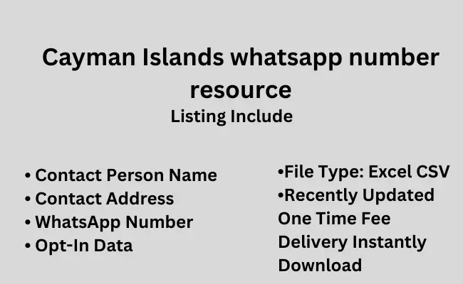 Cayman Islands whatsapp number resource