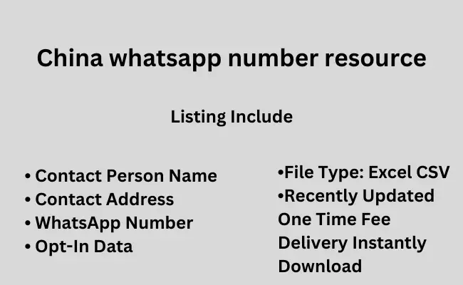 China whatsapp number resource