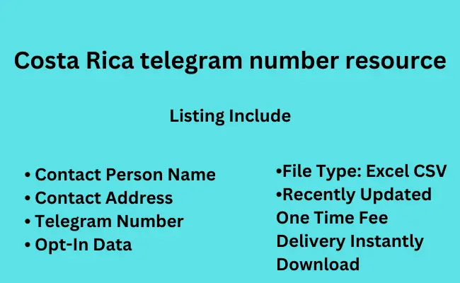 Costa Rica telegram number resource