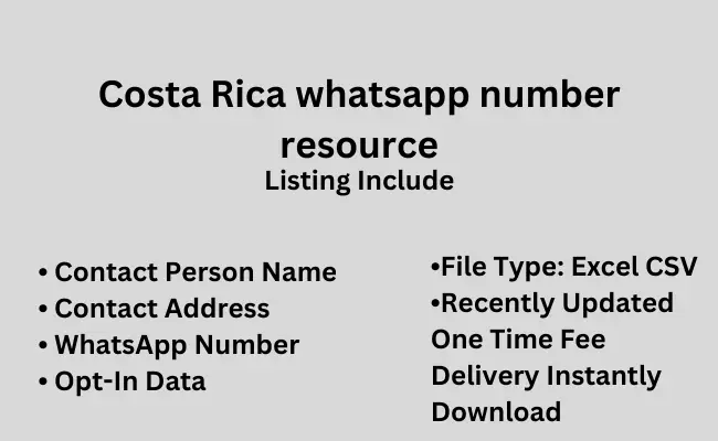 Costa Rica whatsapp number resource