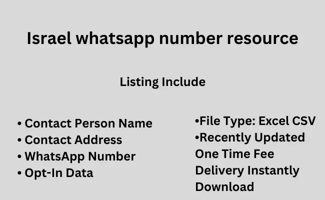 Israel whatsapp number resource