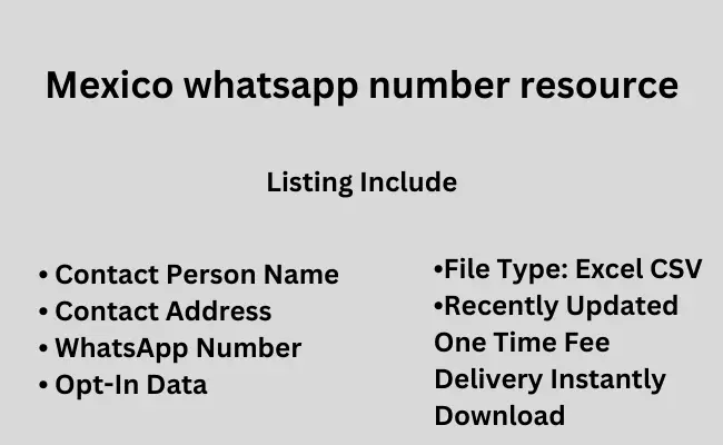 Mexico whatsapp number resource