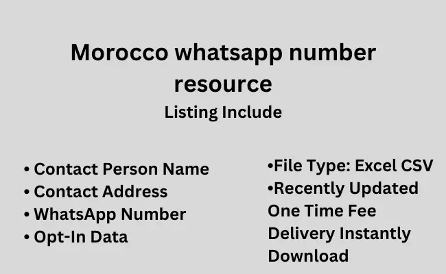 Morocco whatsapp number resource