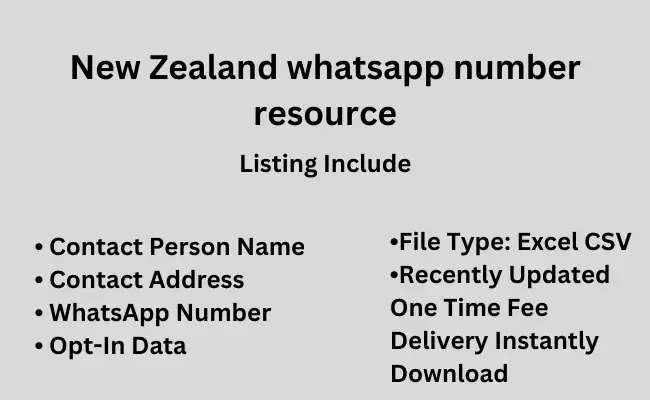 New Zealand whatsapp number resource