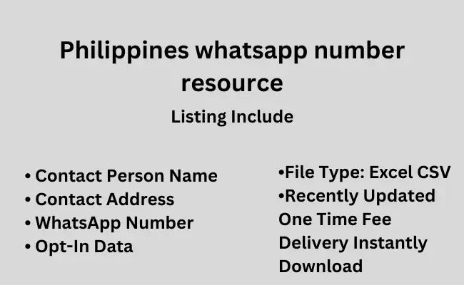 Philippines whatsapp number resource