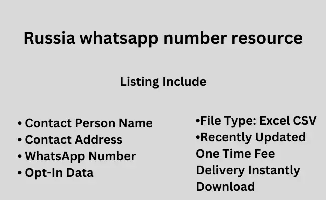 Russia whatsapp number resource