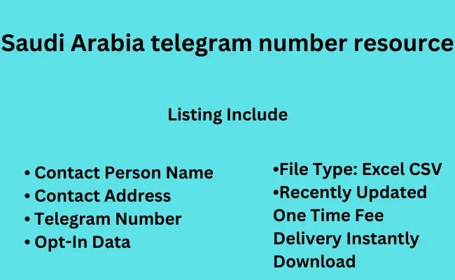 Saudi Arabia telegram number resource