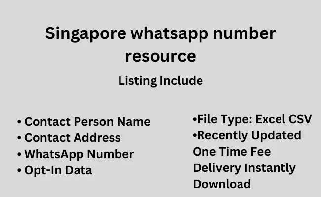 Singapore whatsapp number resource