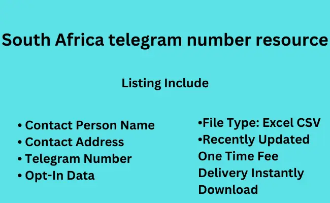 South Africa telegram number resource