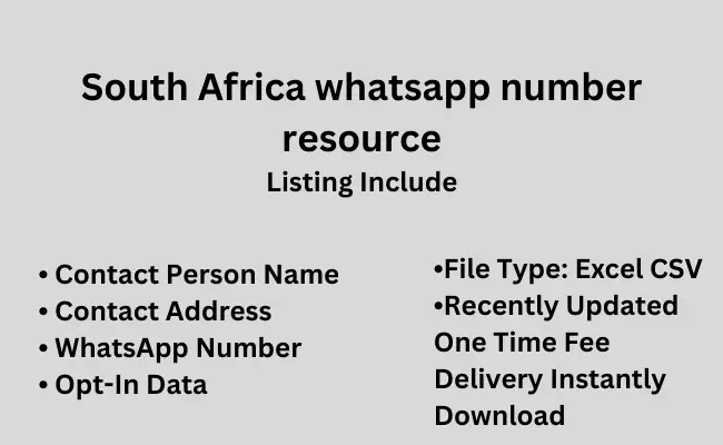 South Africa whatsapp number resource