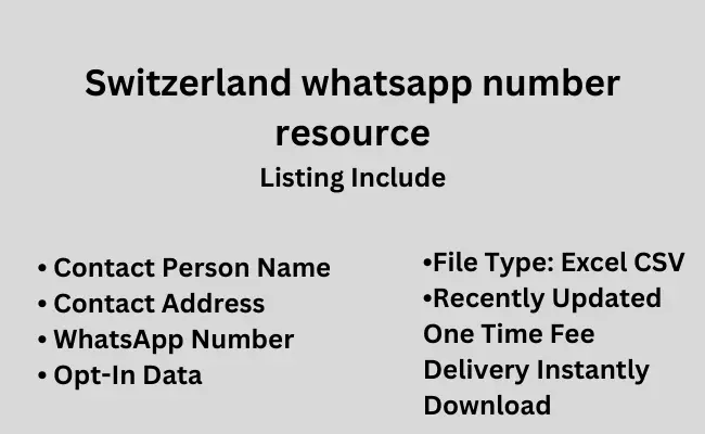 Switzerland whatsapp number resource