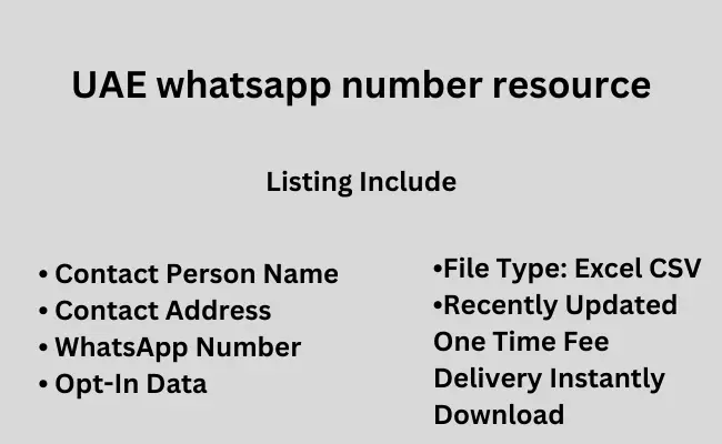 UAE whatsapp number resource