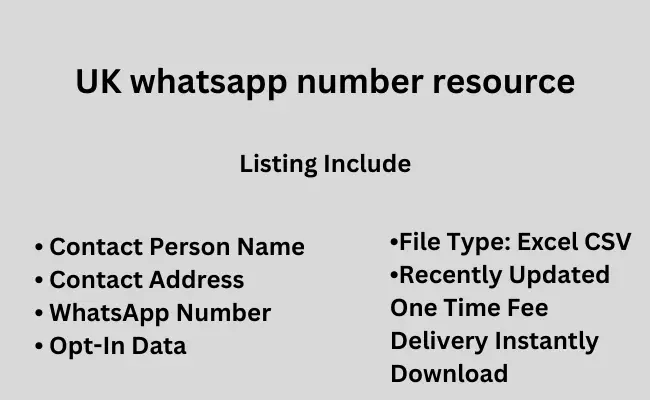 UK whatsapp number resource